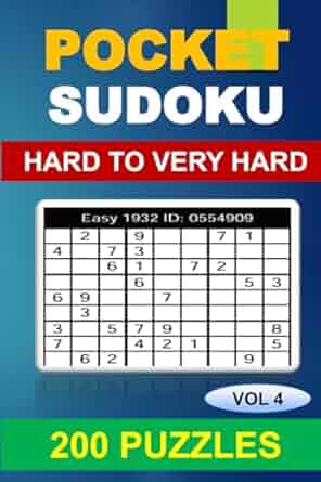 Pocket Sudoku Book for Adults: 200 Hard to Very Hard Puzzles ? Compact Travel Size with Full Solutions (Vol. 4) Paperback ? October 8, 2024
by Sudoku99 Team (Author)

